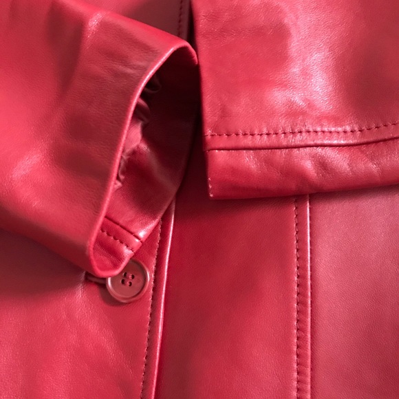 Danier red leather jacket - Picture 4 of 7